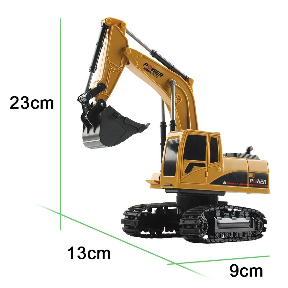 1/24 Scale RC Excavator - Radio Controlled 2.4G CONUSEA Digger with Sound & Lights