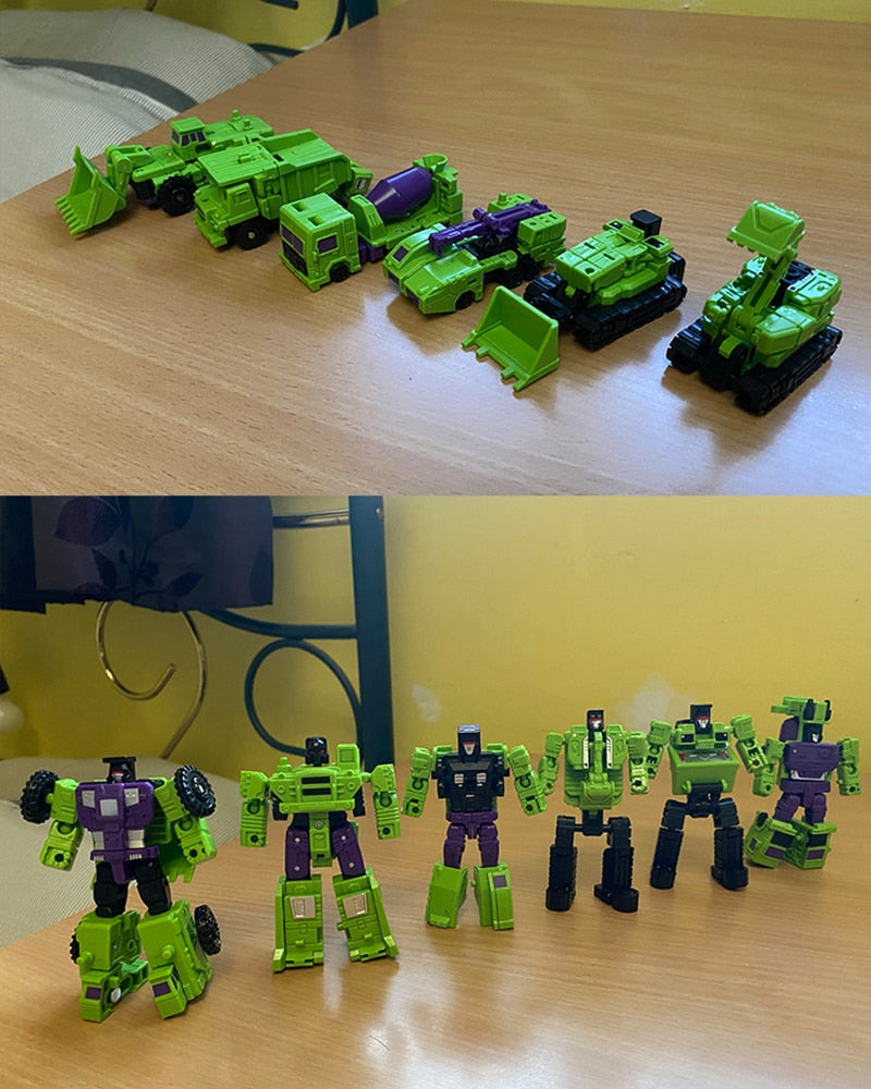 Transformers 6 in 1 Model Defensor Devastator Toys Action Figure Robot Playset - Xclusive Collectibles