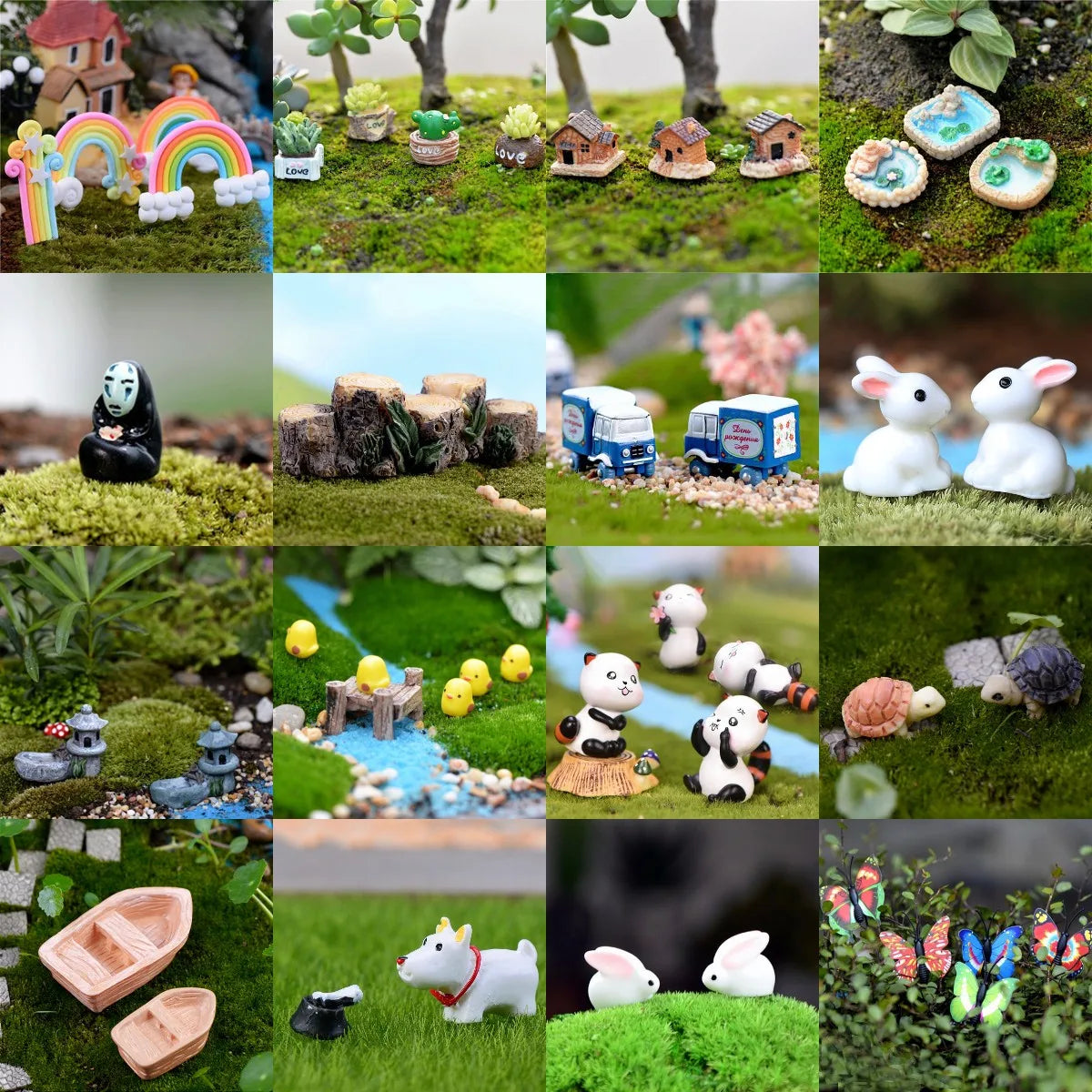 Adorable Miniature Animal Figurines and Houses - Perfect for Fairy Gardens, Bonsai, Home Décor