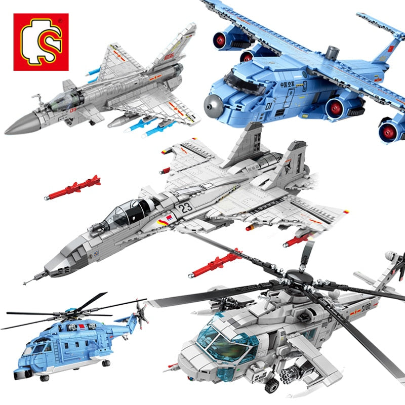 SEMBO Chinese Military Aviation Model Brick Aircraft Playsets