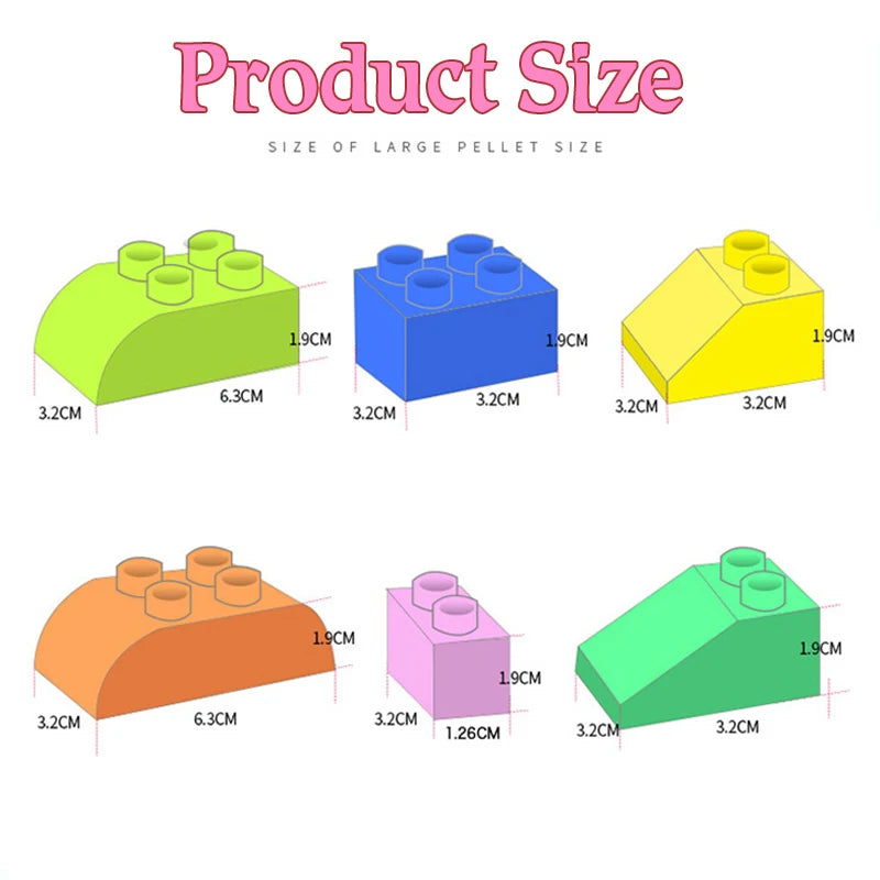 Colorful DIY Building Blocks – Big Size Bulk Bricks, Cars, Animals & Base Plates