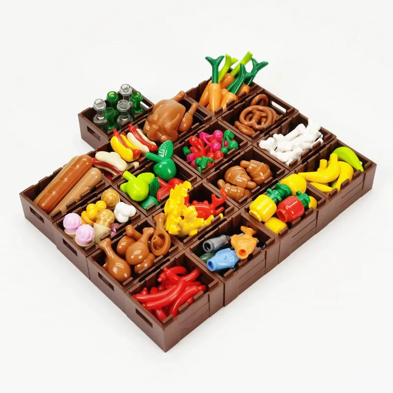 Food Product Brick Display Pieces - Enhance Your Market Building Fun