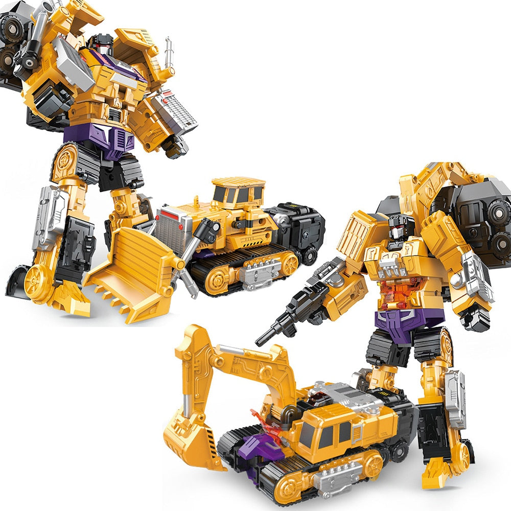 Classic Constructobots Transformer Replica: Yellow/Purple - Collect All 6 to Assemble Devastator