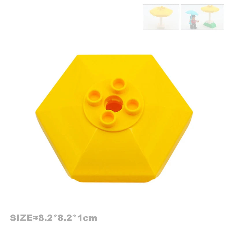 Big Particles Building Blocks House Parts Accessory Window Wall Roof Construction Assemble Duplo Brick Educational Toys For Kids