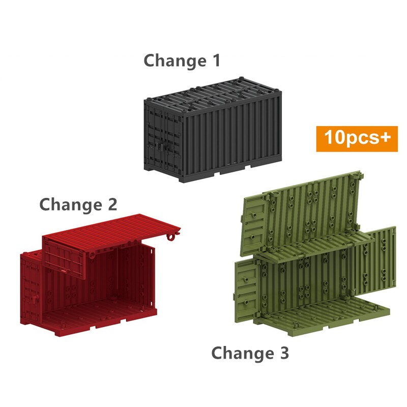 MOC Military Container Blocks - Lego Compatible Cargo Container for Brick Model Playsets