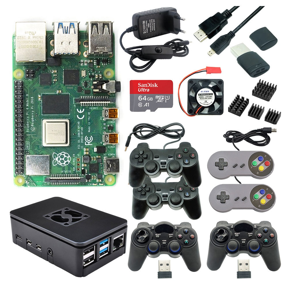 Ultimate Raspberry Pi 4 Model B Gaming Kit: Choose from 2GB or 4GB RAM Bundles with USB Gamepads, Joysticks, and Essential Accessories - Xclusive Collectibles