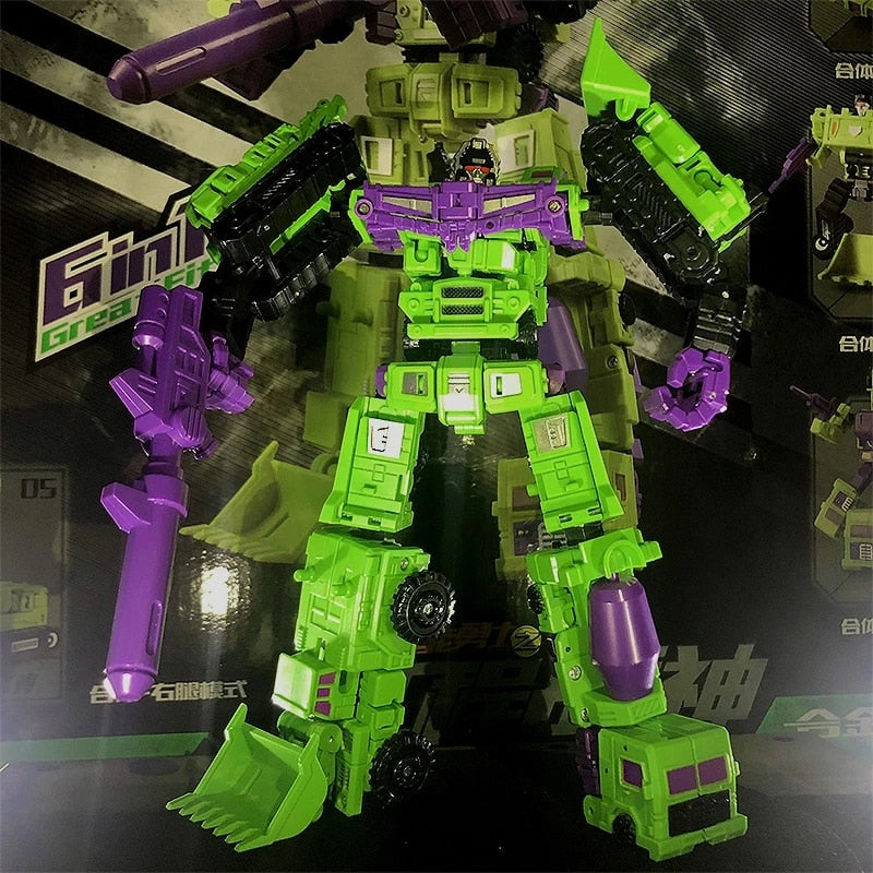 Transformers 6 in 1 Model Defensor Devastator Toys Action Figure Robot Playset - Xclusive Collectibles
