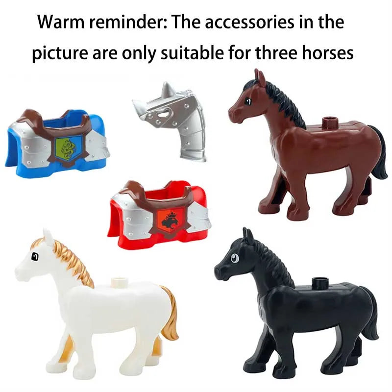 Horse and Armor Building Blocks Set – Knight Accessories & Battle Gear