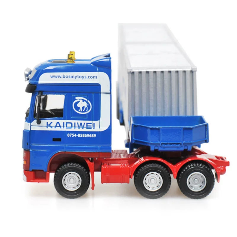 Premium Alloy Telescopic Flatbed Truck Transporter Model