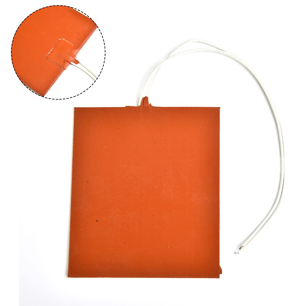 Flexible and Waterproof 12V DC Silicone Orange Heater Pad - 12W for 3D Printers
