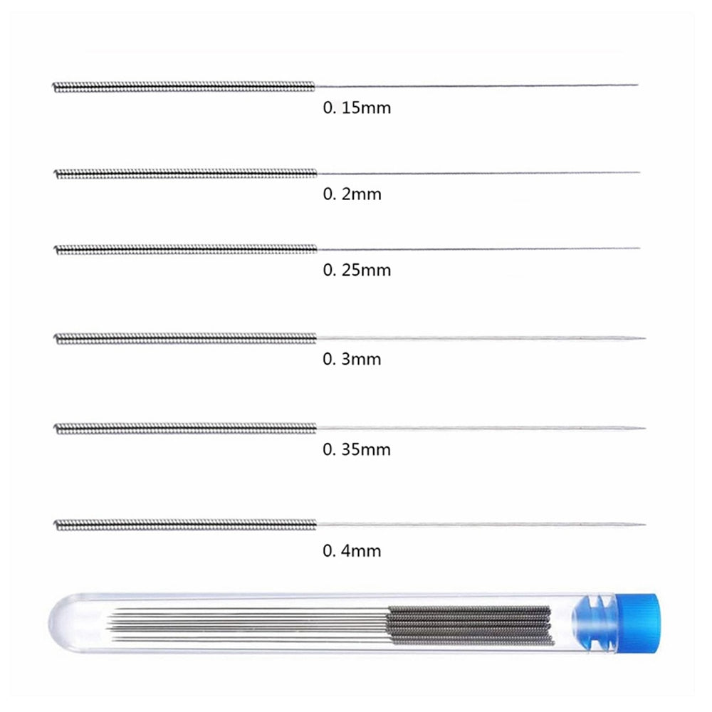 10PCS Stainless Steel Nozzle Cleaning Needles for MK8 V6 Nozzles Through Holes 0.15-0.8mm 3D Printer Parts