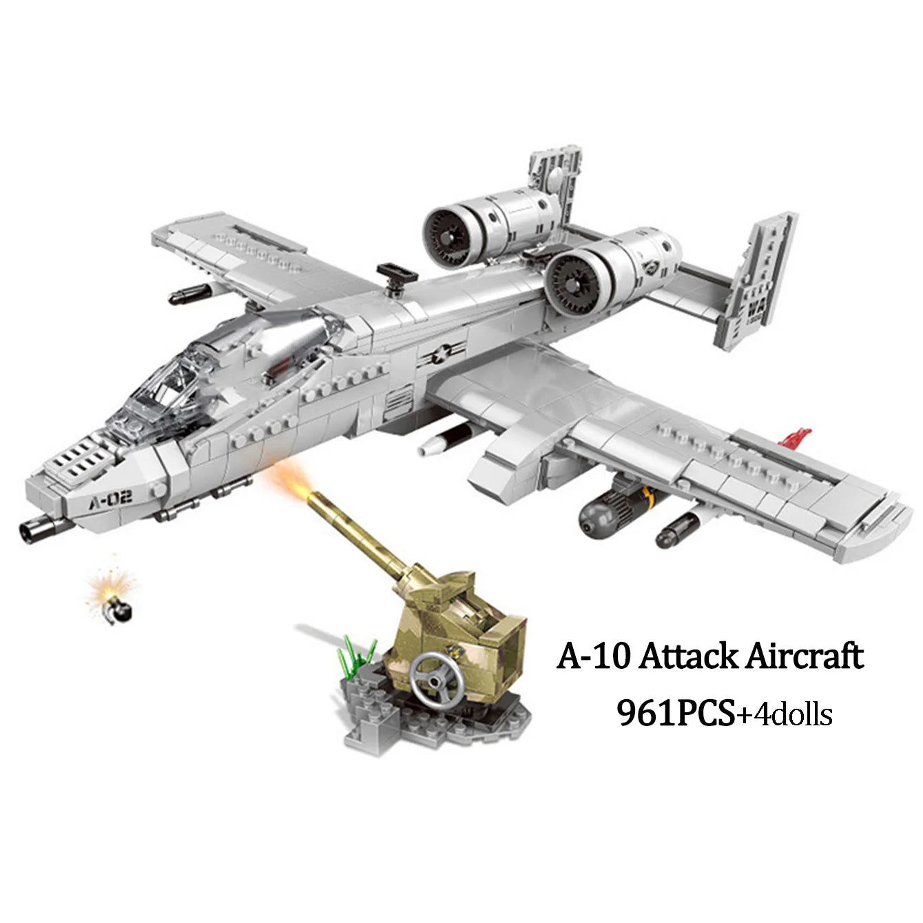 DIY Military Fighter Jet Building Block Set – A10 Warthog or F35 Variant