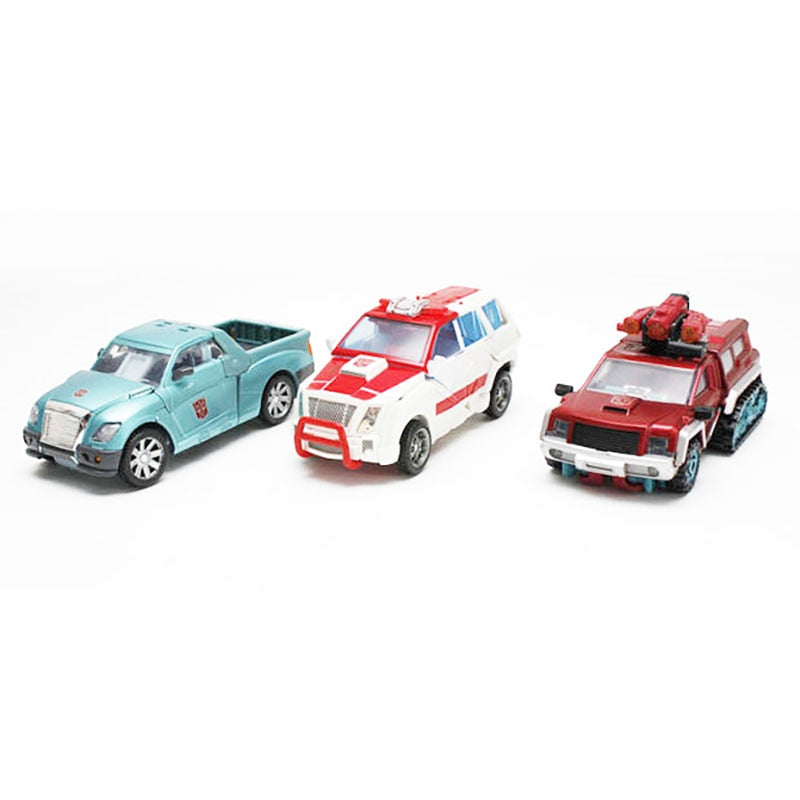 TAKARA TOMY Original Transformers AUTOBOTS WARRIORS RATCHET KUP PERCEPTOR Action Figure Robot Model Set