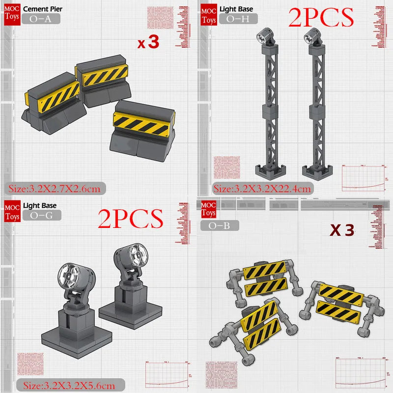 Military Base Defense Building Blocks – Missile Launcher, Supply Containers & Industrial Modules