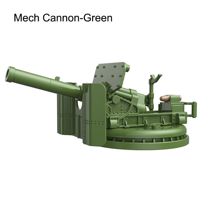 Military Series Battle Gun & Cannon Building Blocks – WW2 Army Artillery Collection
