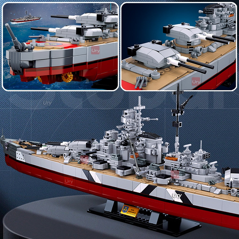 Sluban 2in1 Tirpitz & Bismarck Battleship Fleet Model Brick Set