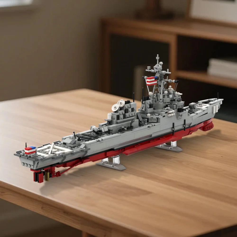 WW2 Military Arleigh Burke Flight I Warship Model – Brick-Compatible US Naval Building Set