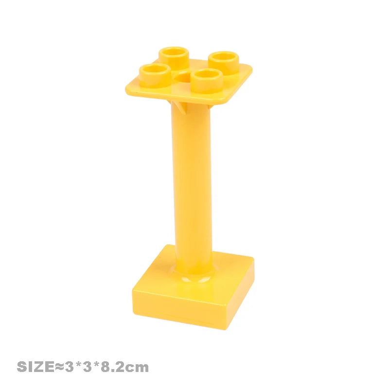 Big Particles Building Blocks House Parts Accessory Window Wall Roof Construction Assemble Duplo Brick Educational Toys For Kids