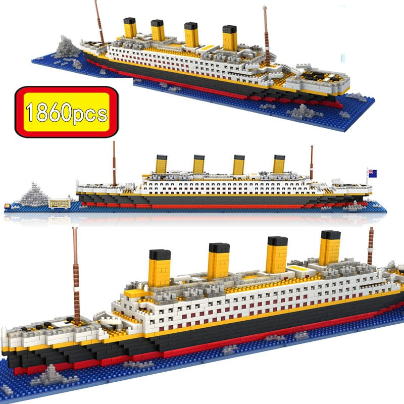 MIANQI Titanic Cruise Chip Model Brick Playset, 1860Pcs