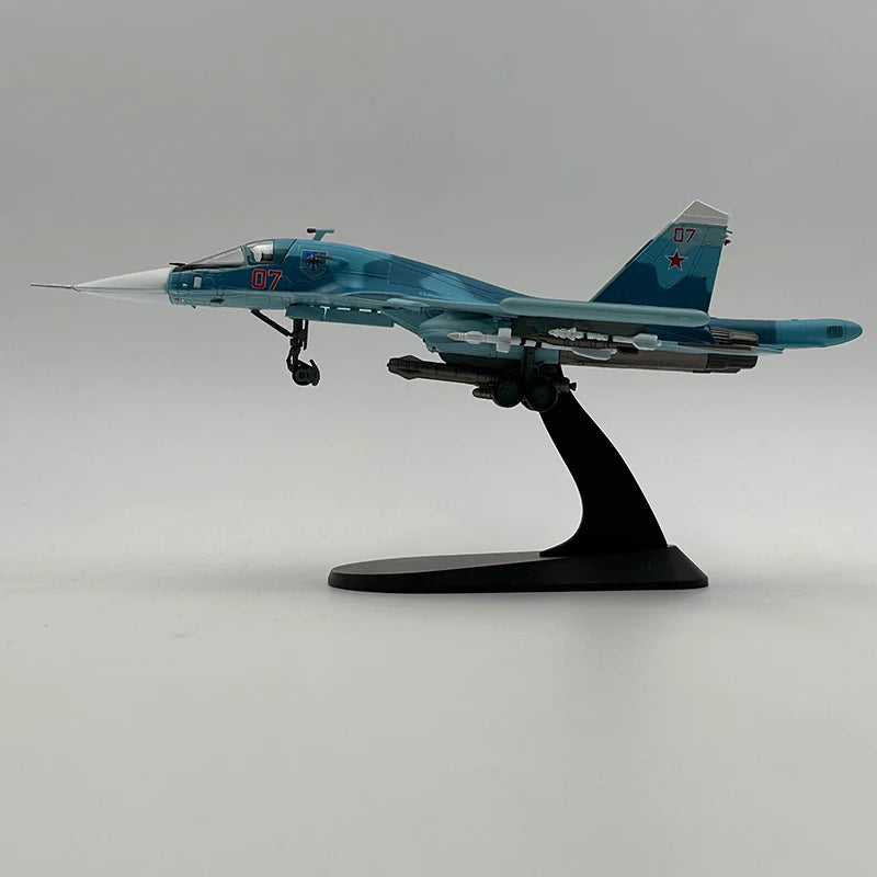 1/100 Scale Russian Su-34 Fullback Fighter Bomber Diecast Model - Metal Display Combat Aircraft - Xclusive Collectibles