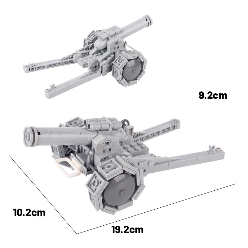 Military Series Battle Gun & Cannon Building Blocks – WW2 Army Artillery Collection