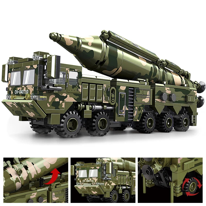 Missile Vehicle Building Blocks – Military Truck Launcher Model Set