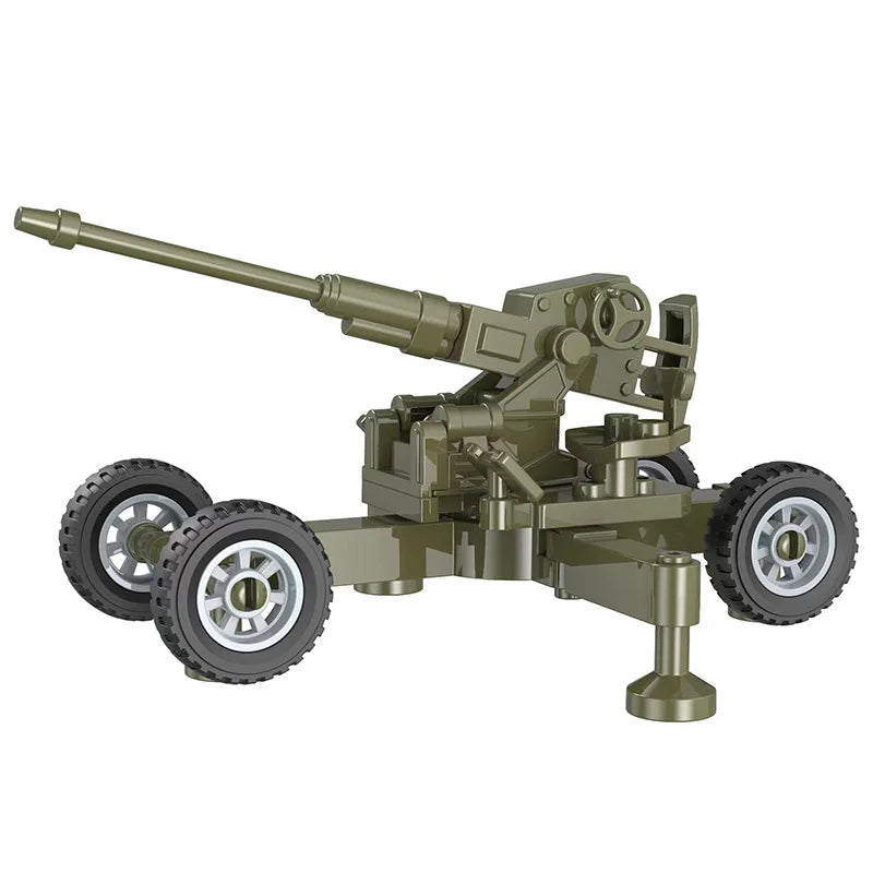 Military Series Battle Gun & Cannon Building Blocks – WW2 Army Artillery Collection