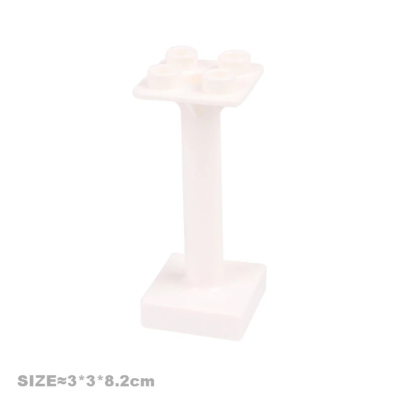 Big Particles Building Blocks House Parts Accessory Window Wall Roof Construction Assemble Duplo Brick Educational Toys For Kids