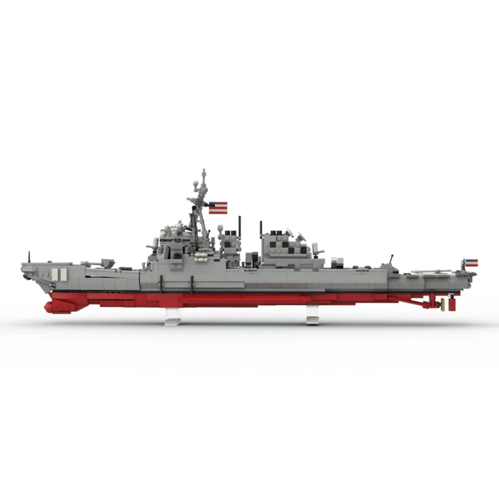 WW2 Military Arleigh Burke Flight I Warship Model – Brick-Compatible US Naval Building Set