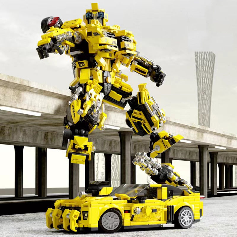2 In 1 Transformer Brick Playsets Blocks Sets Bricks Toy Transform Cars Birthday Toys Kids Children Gifts for Boys Technical