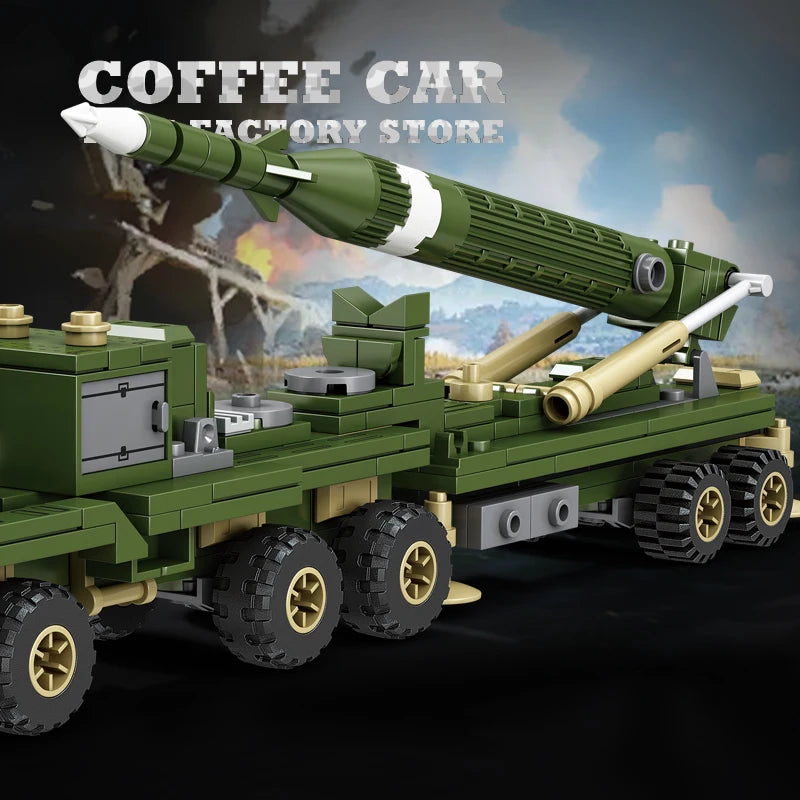NEW Military Truck Building Blocks DIY Army Missile Vehicle MOC Bricks 3D Model Kit Puzzle Children Toys Adult Kid Birthday Gift