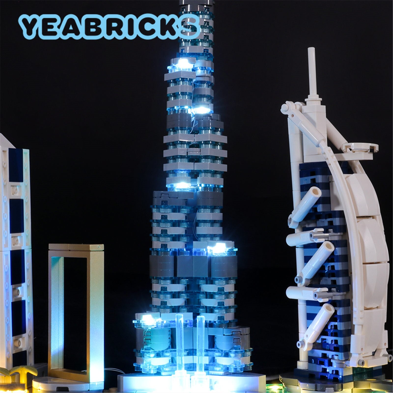 YEABRICKS LED Light Kit for 21052 Dubai Skyline Collection Building Blocks Set (NOT Included)