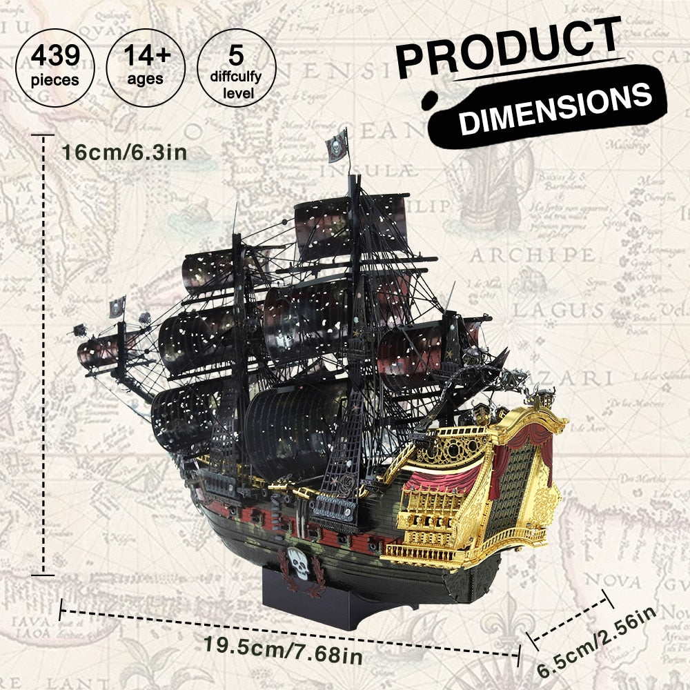 Piececool 3D Metal Puzzle The Queen Anne's Revenge Model Kit