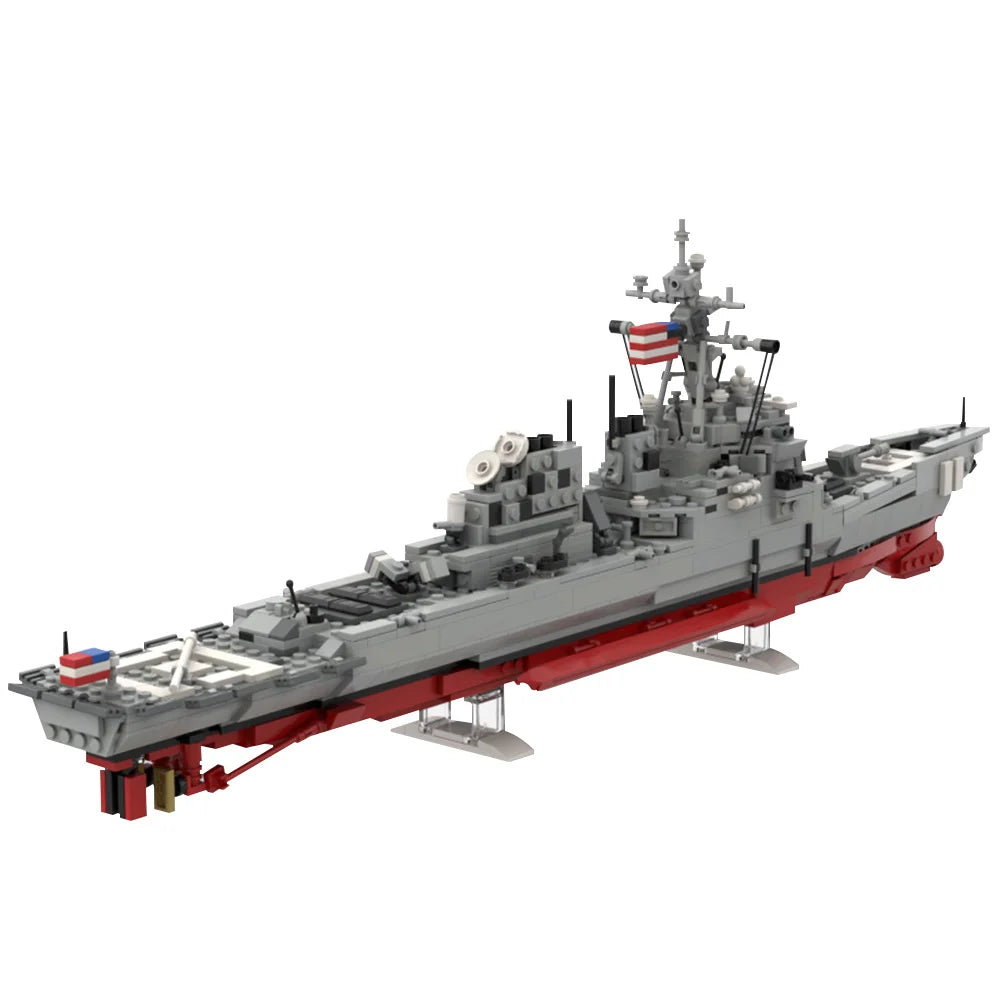 WW2 Military Arleigh Burke Flight I Warship Model – Brick-Compatible US Naval Building Set