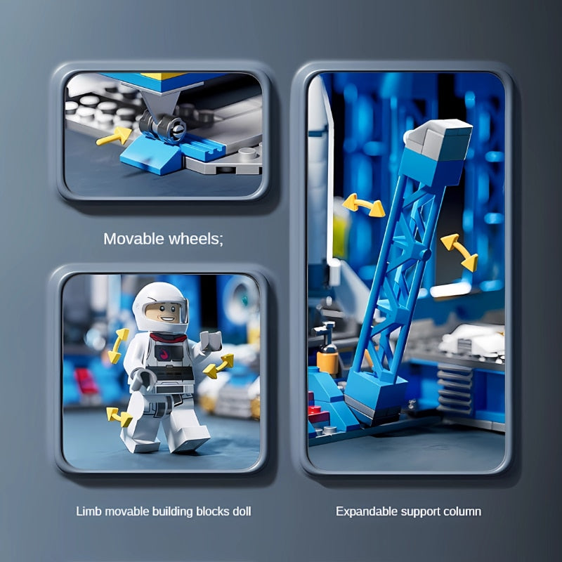 Space Shuttle With Launchpad Brick Model Playsets