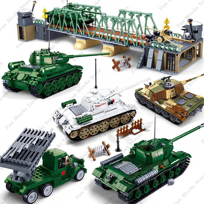 Battle for Iwo Jima Model Brick Sets - Choose from Aircraft, Vehicles, and Island Fortress Playsets