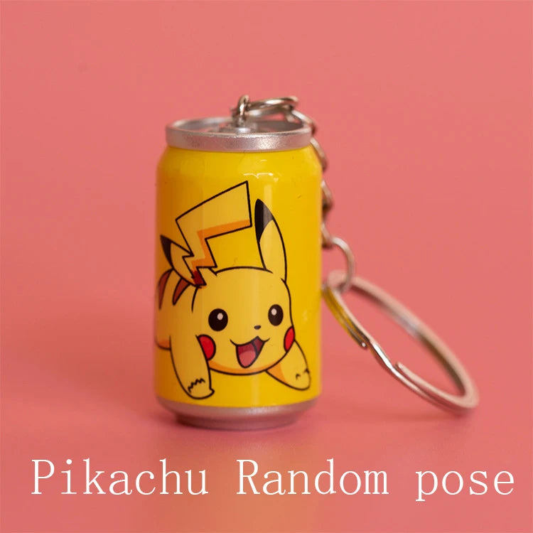 TAKARA TOMY Pokemon Cans Keychain - Pikachu, Charmander, and Squirtle Mini Figure Toys