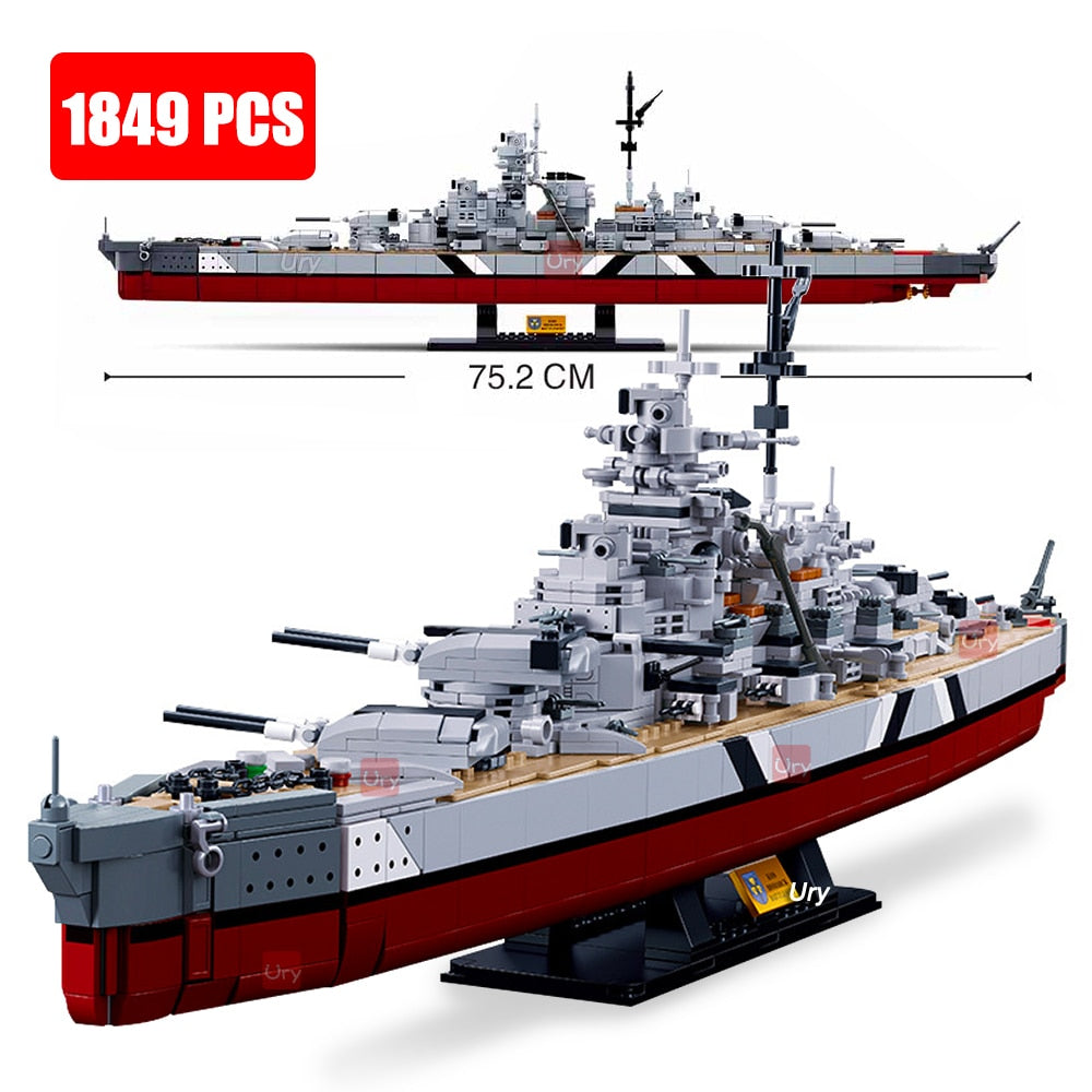 Sluban 2in1 Tirpitz & Bismarck Battleship Fleet Model Brick Set