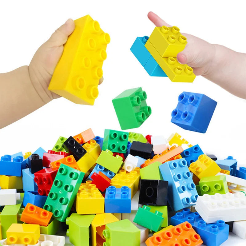 Colorful DIY Building Blocks – Big Size Bulk Bricks, Cars, Animals & Base Plates