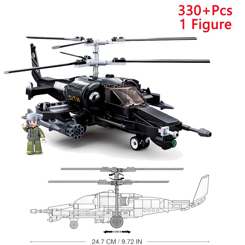 Military Aircraft Brick Model Collection - Classic to Modern Combat Aircraft Block Playsets