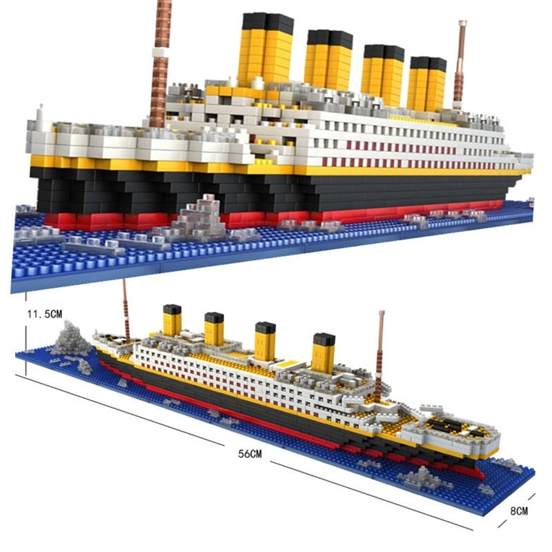 MIANQI Titanic Cruise Chip Model Brick Playset, 1860Pcs