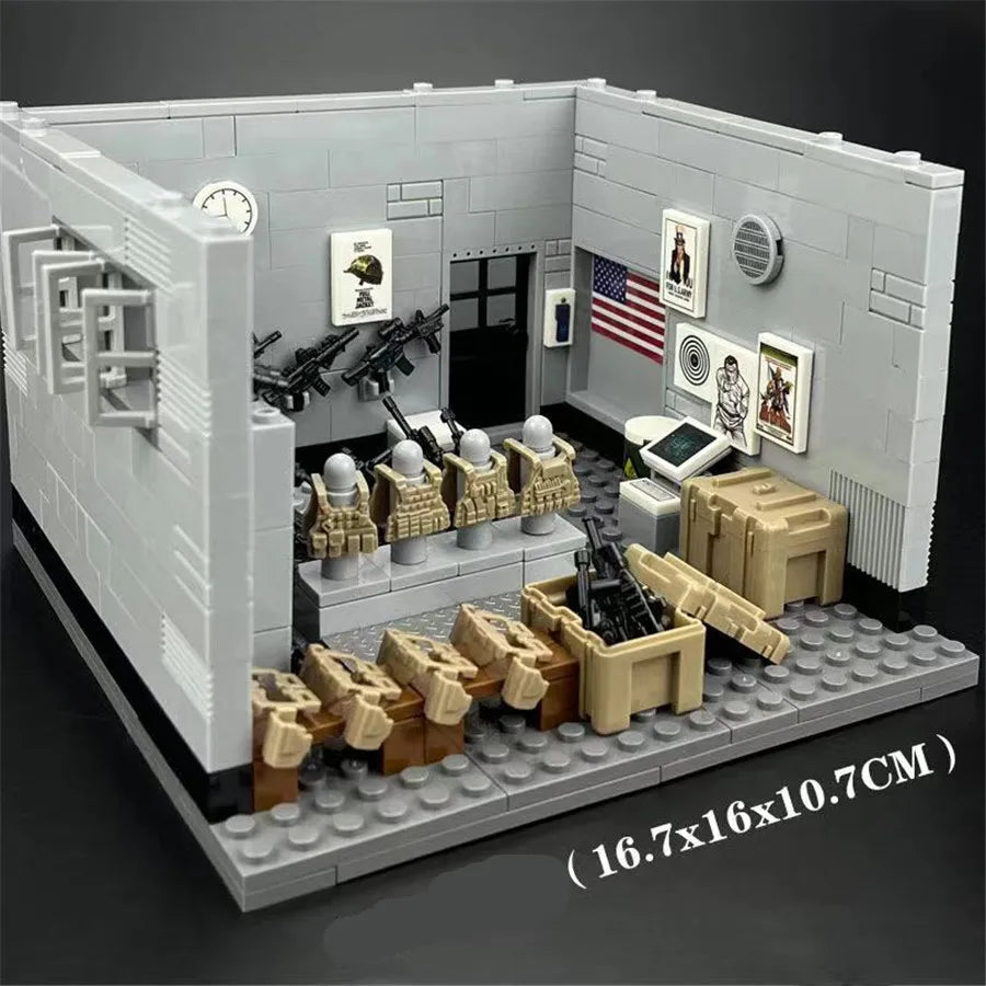 Military Base Army Base Building Blocks Sets WW2 Battle Brick Armory Swat Team Weapons Pack Toys Compatible Major Brands Bricks