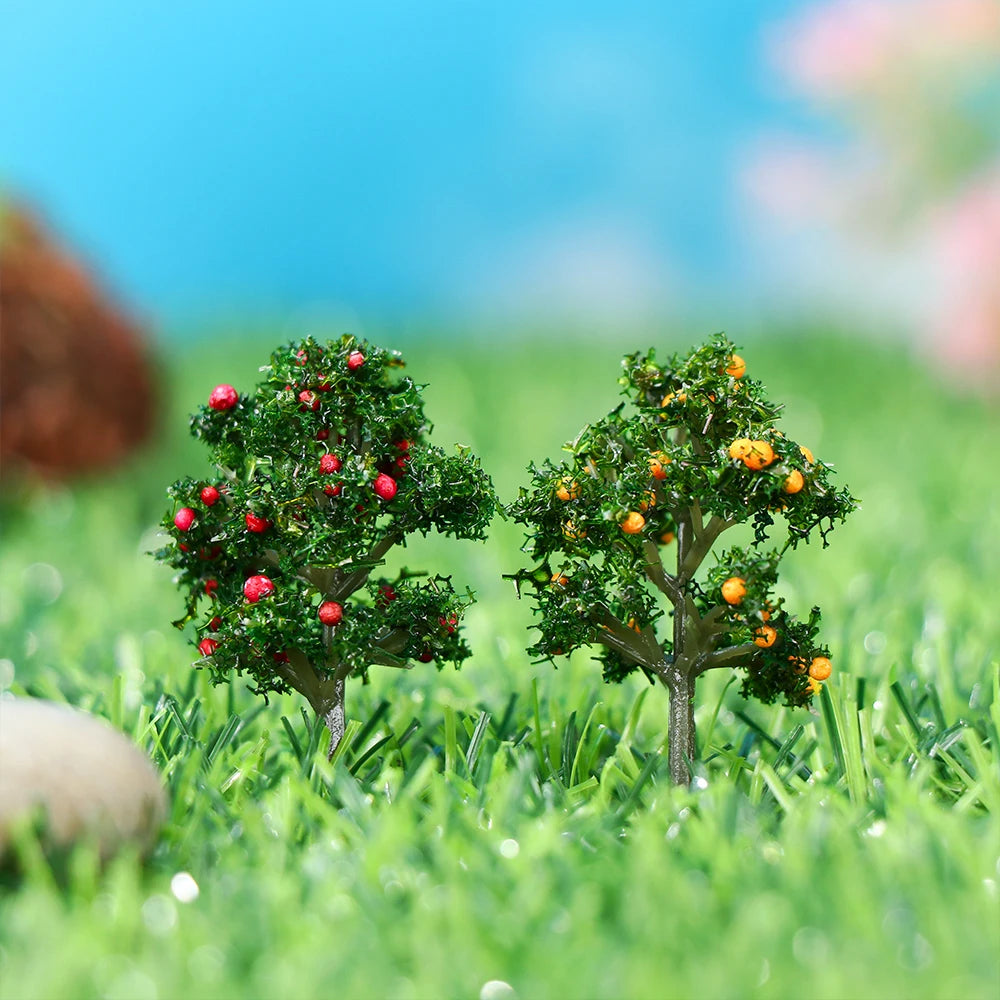 5pc Miniature Model Trees in Multiple Colors - Plastic, for Train Layouts, Architecture, Landscaping