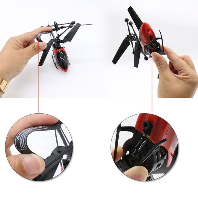 MOONBIFFY Two-Way Remote Control Helicopter with Light and USB Charging