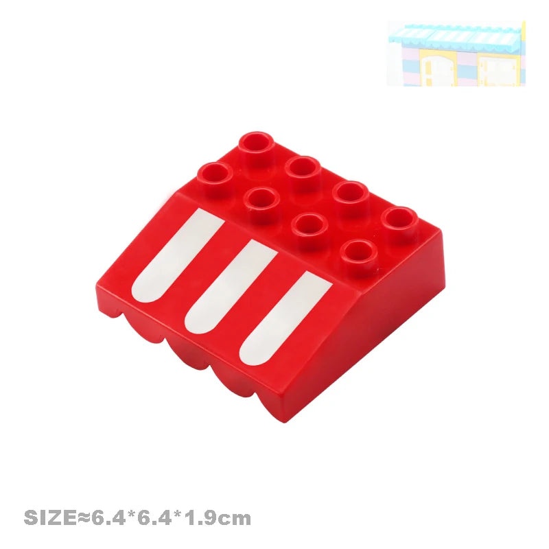 Big Size Building Blocks Engineering Accessories – City Scene, Walls, Doors, Hooks & Props