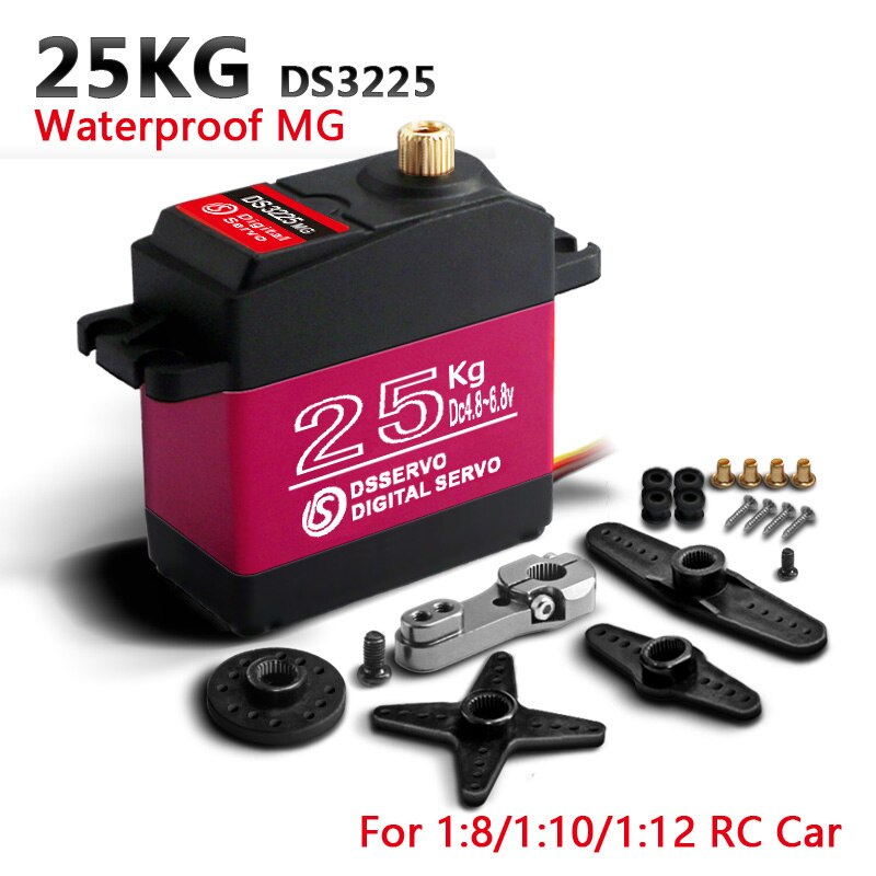 Dsservo High Precision Waterproof Servo with Metal Gears and Adjustable Arm for Ultimate RC Racing, 20Kg 25Kg 30Kg 35Kg Baja Servo For 1/8 1/10 Scale RC Cars