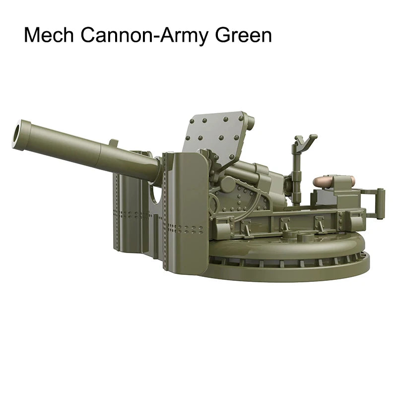 Military Series Battle Gun & Cannon Building Blocks – WW2 Army Artillery Collection