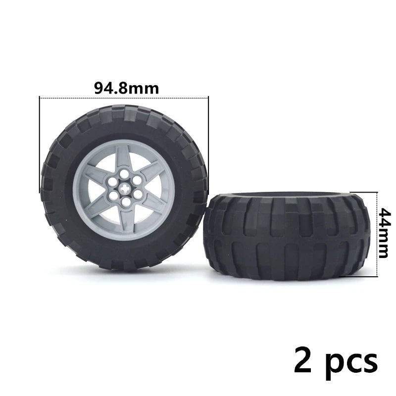 High-Tech Wheels & Gears for Block RC and Brick Motor Car Model Kits