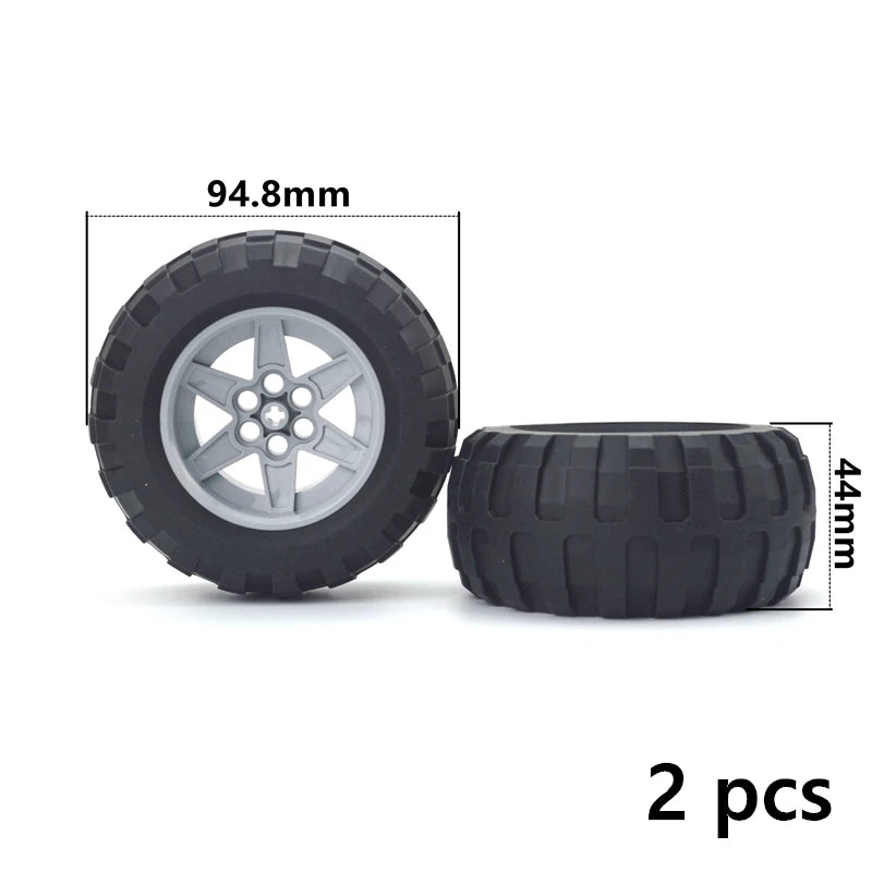 Leduo High-Tech Wheels & Gears for Block RC and Motor Car Model Kits