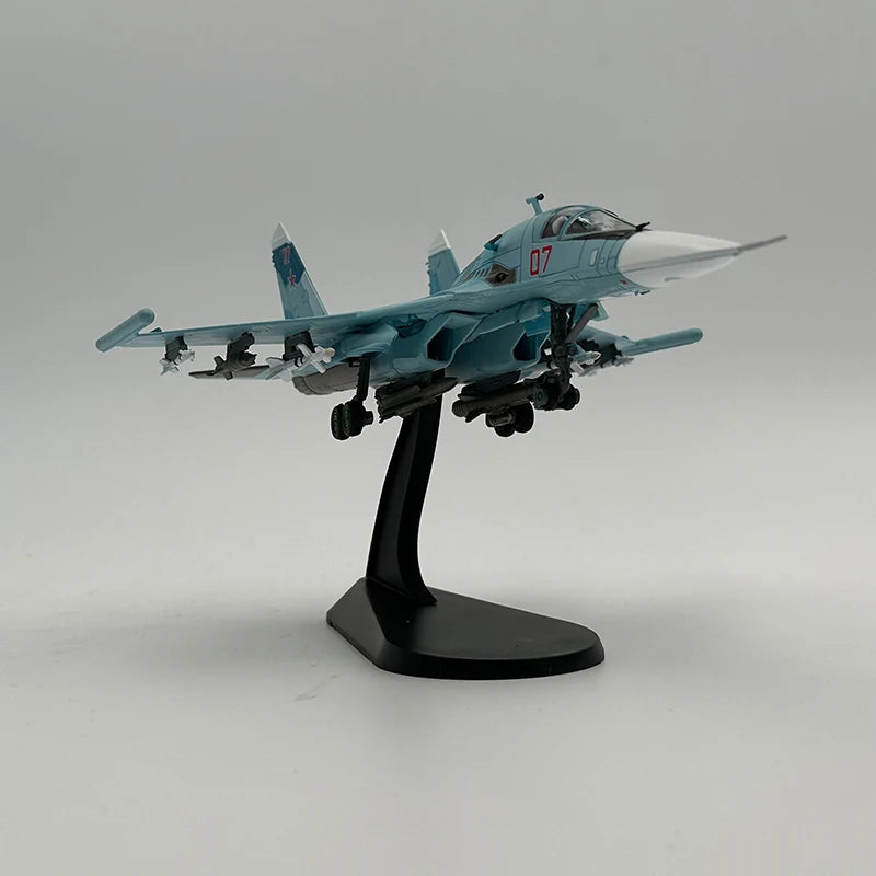 1/100 Scale Russian Su-34 Fullback Fighter Bomber Diecast Model - Metal Display Combat Aircraft - Xclusive Collectibles
